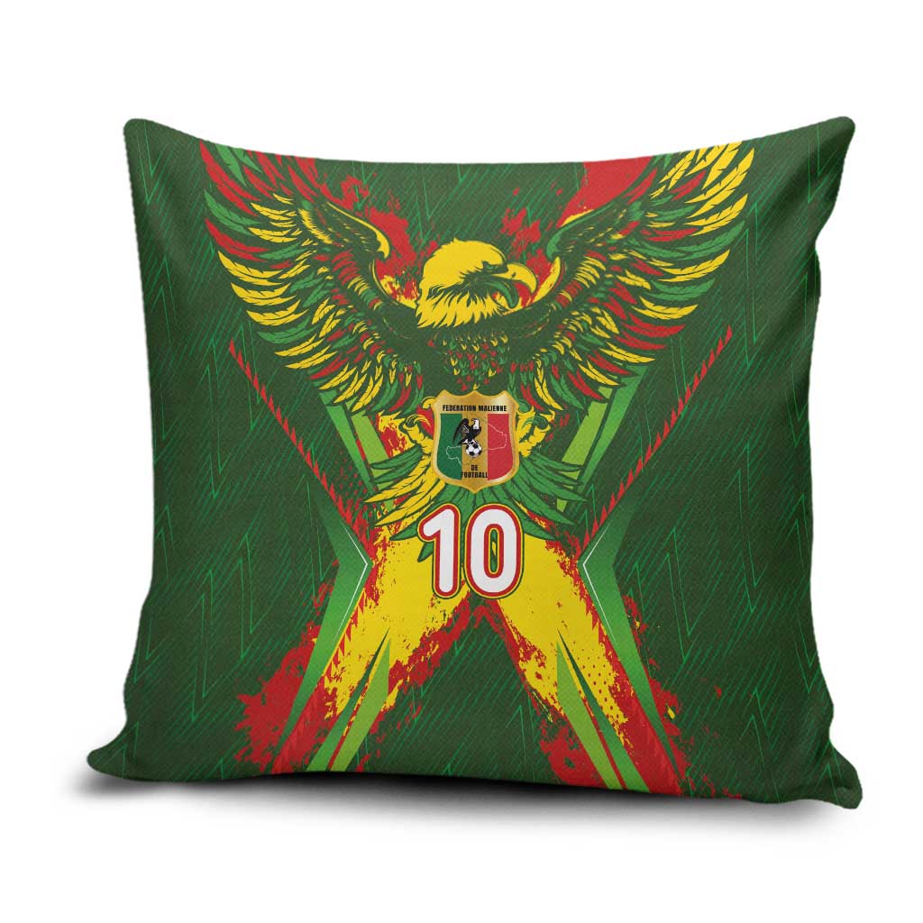 Custom Mali National Football Pillow Cover Grunge Les Aigles Sporty Style - African Pride