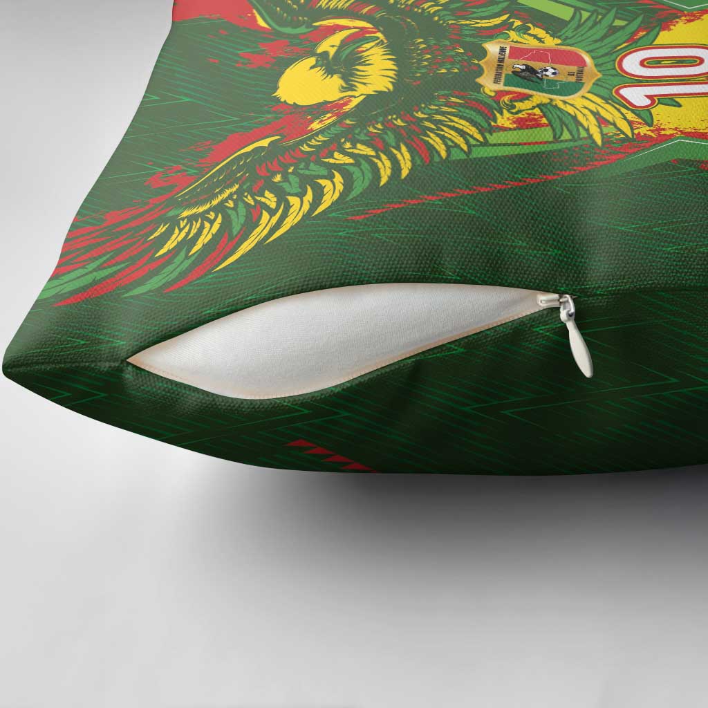 Custom Mali National Football Pillow Cover Grunge Les Aigles Sporty Style - African Pride