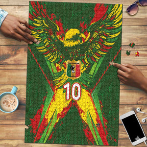 Custom Mali National Football Puzzle Grunge Les Aigles Sporty Style - African Pride