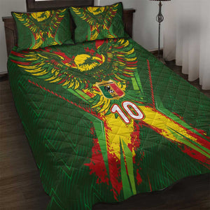 Custom Mali National Football Quilt Bed Set Grunge Les Aigles Sporty Style - African Pride