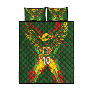 Custom Mali National Football Quilt Bed Set Grunge Les Aigles Sporty Style - African Pride