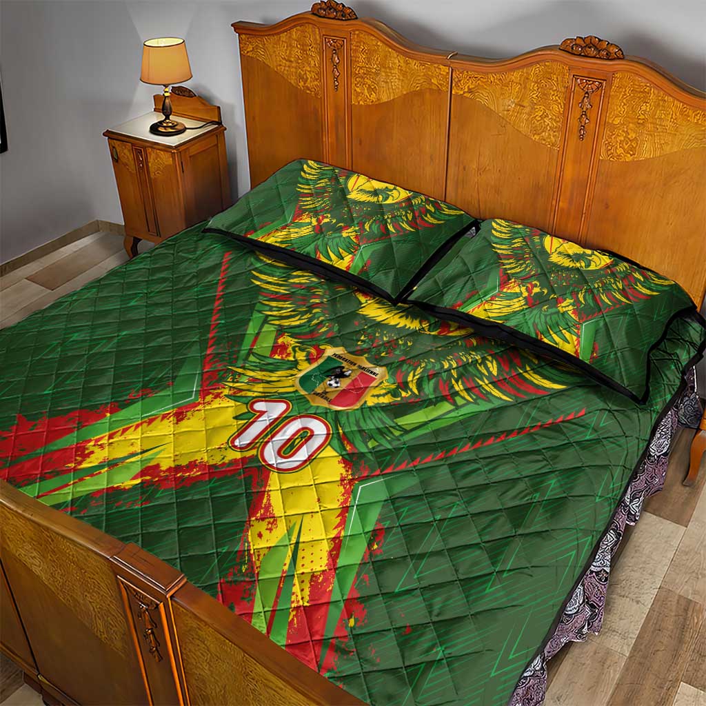 Custom Mali National Football Quilt Bed Set Grunge Les Aigles Sporty Style - African Pride