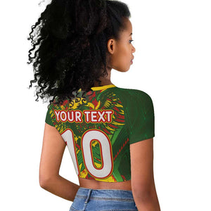 Custom Mali National Football Raglan Cropped T shirt Grunge Les Aigles Sporty Style - African Pride