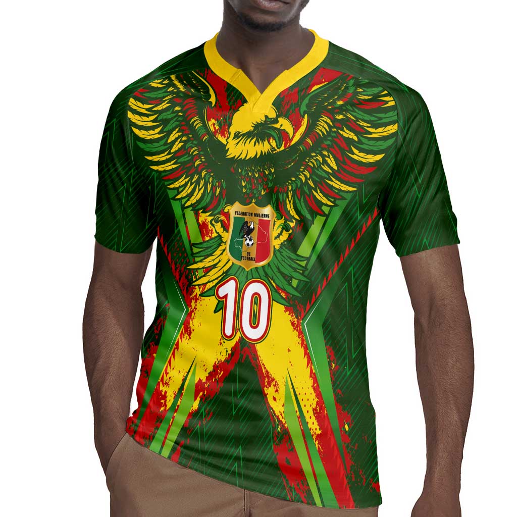Custom Mali National Football Rugby Jersey Grunge Les Aigles Sporty Style - African Pride