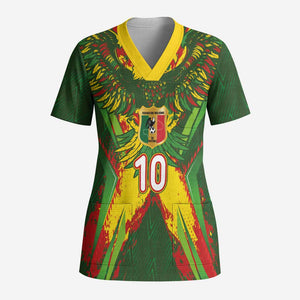 Custom Mali National Football Scrub Top Grunge Les Aigles Sporty Style - African Pride