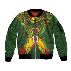 Custom Mali National Football Sleeve Zip Bomber Jacket Grunge Les Aigles Sporty Style - African Pride