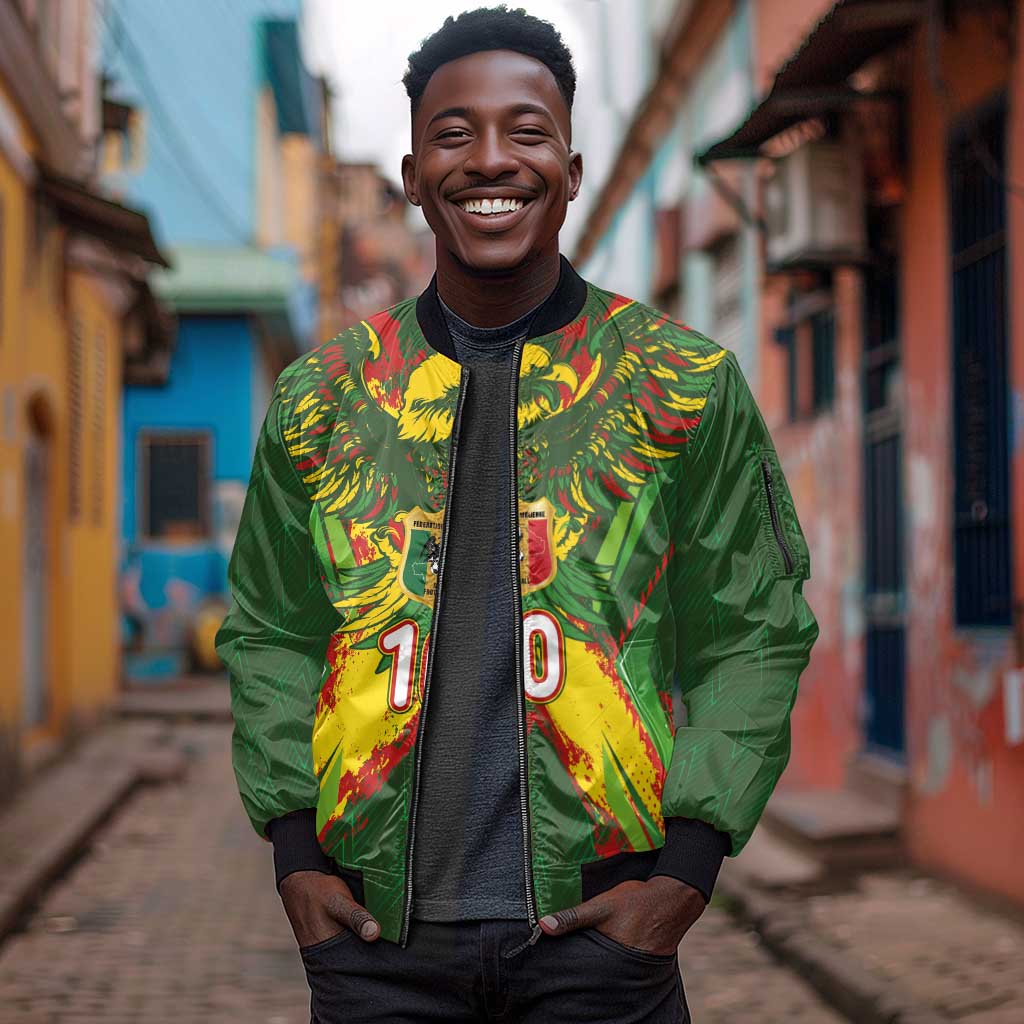 Custom Mali National Football Sleeve Zip Bomber Jacket Grunge Les Aigles Sporty Style - African Pride