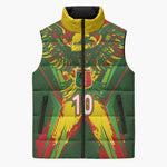 Custom Mali National Football Sleeveless Puffer Jacket Grunge Les Aigles Sporty Style - African Pride