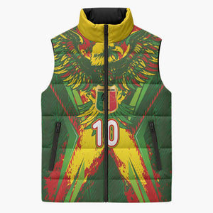Custom Mali National Football Sleeveless Puffer Jacket Grunge Les Aigles Sporty Style - African Pride