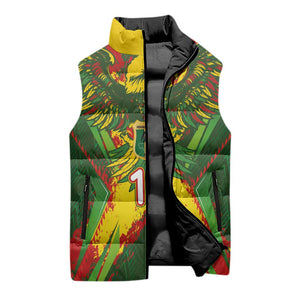 Custom Mali National Football Sleeveless Puffer Jacket Grunge Les Aigles Sporty Style - African Pride