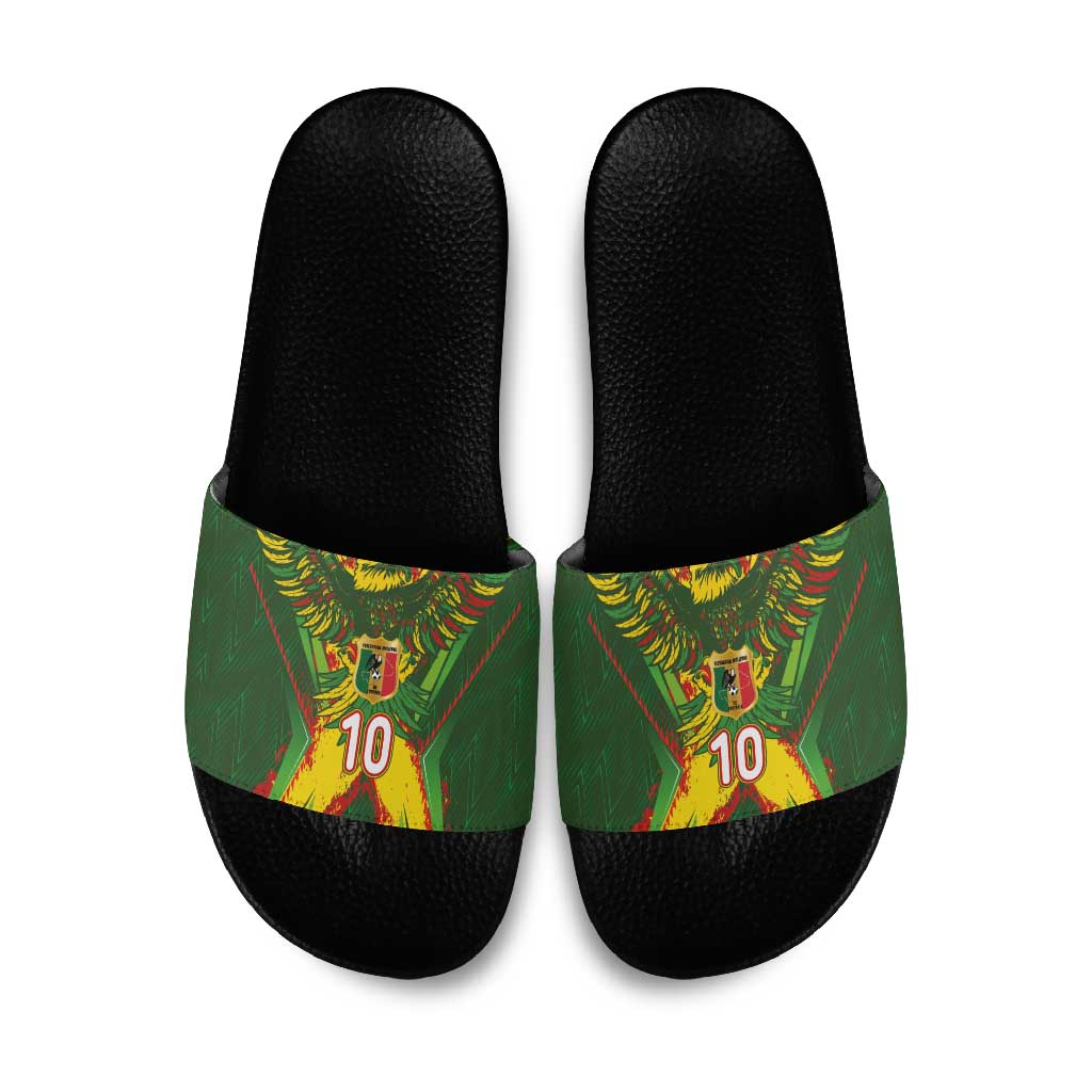 Custom Mali National Football Slide Sandals Grunge Les Aigles Sporty Style - African Pride