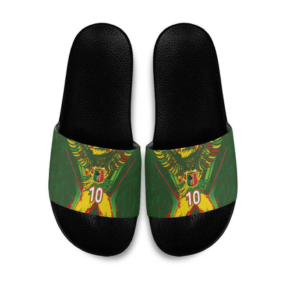 Custom Mali National Football Slide Sandals Grunge Les Aigles Sporty Style - African Pride