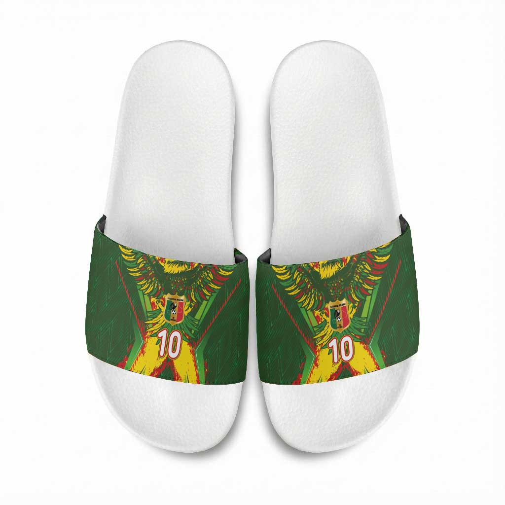 Custom Mali National Football Slide Sandals Grunge Les Aigles Sporty Style - African Pride