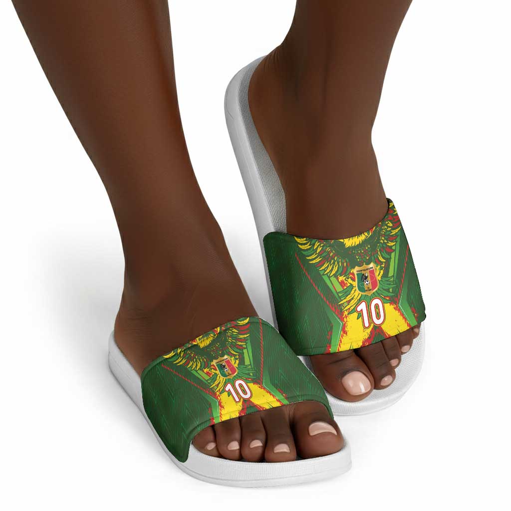 Custom Mali National Football Slide Sandals Grunge Les Aigles Sporty Style - African Pride