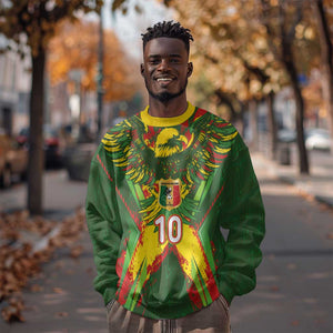 Custom Mali National Football Sweatshirt Grunge Les Aigles Sporty Style - African Pride