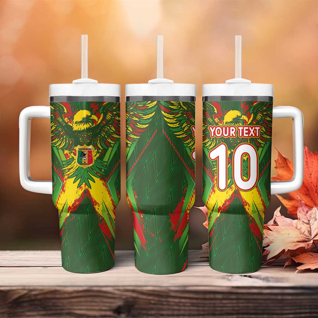 Custom Mali National Football Tumbler With Handle Grunge Les Aigles Sporty Style - African Pride