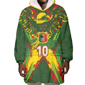 Custom Mali National Football Wearable Blanket Hoodie Grunge Les Aigles Sporty Style - African Pride