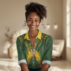 Custom Mali National Football Women Casual Shirt Grunge Les Aigles Sporty Style - African Pride