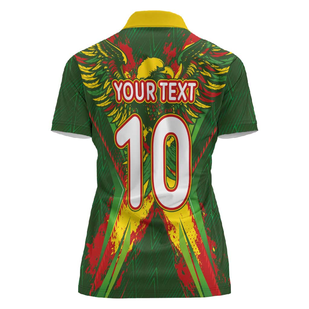 Custom Mali National Football Women Polo Shirt Grunge Les Aigles Sporty Style - African Pride