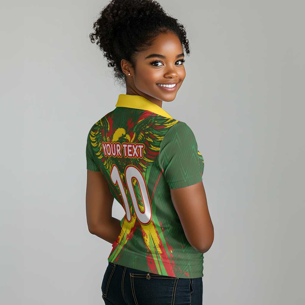 Custom Mali National Football Women Polo Shirt Grunge Les Aigles Sporty Style - African Pride