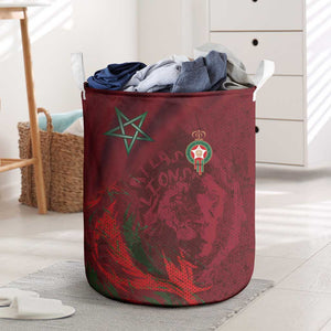 Morocco National Football Laundry Basket The Atlas Lions Grunge with National Flag - African Pride