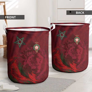 Morocco National Football Laundry Basket The Atlas Lions Grunge with National Flag - African Pride