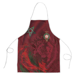 Morocco National Football Apron The Atlas Lions Grunge with National Flag - African Pride