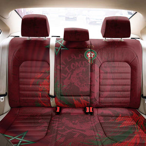 Morocco National Football Back Car Seat Cover The Atlas Lions Grunge with National Flag - African Pride