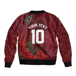 Custom Morocco National Football Bomber Jacket The Atlas Lions Grunge with National Flag - African Pride