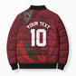 Custom Morocco National Football Bomber Puffer Jacket The Atlas Lions Grunge with National Flag - African Pride