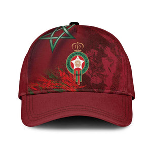 Morocco National Football Classic Cap The Atlas Lions Grunge with National Flag - African Pride
