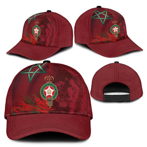 Morocco National Football Classic Cap The Atlas Lions Grunge with National Flag - African Pride