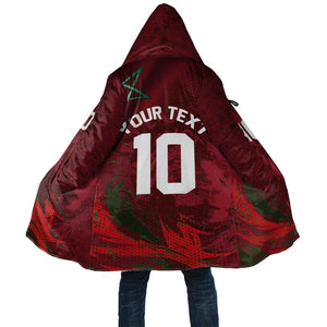 Custom Morocco National Football Cloak The Atlas Lions Grunge with National Flag - African Pride