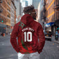 Custom Morocco National Football Hoodie The Atlas Lions Grunge with National Flag - African Pride
