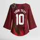 Custom Morocco National Football Kimono Sleeve Blouse The Atlas Lions Grunge with National Flag - African Pride