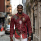 Custom Morocco National Football Long Sleeve Button Shirt The Atlas Lions Grunge with National Flag - African Pride