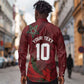 Custom Morocco National Football Long Sleeve Button Shirt The Atlas Lions Grunge with National Flag - African Pride