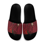 Morocco National Football Slide Sandals The Atlas Lions Grunge with National Flag - African Pride