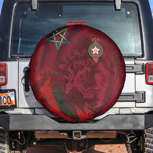 Morocco National Football Spare Tire Cover The Atlas Lions Grunge with National Flag - African Pride