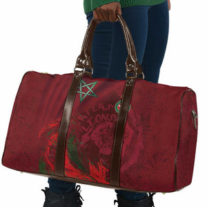 Morocco National Football Travel Bag The Atlas Lions Grunge with National Flag - African Pride