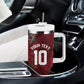 Custom Morocco National Football Tumbler With Handle The Atlas Lions Grunge with National Flag - African Pride