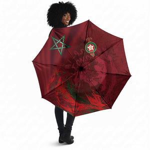 Morocco National Football Umbrella The Atlas Lions Grunge with National Flag - African Pride