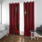 Morocco National Football Window Curtain The Atlas Lions Grunge with National Flag - African Pride