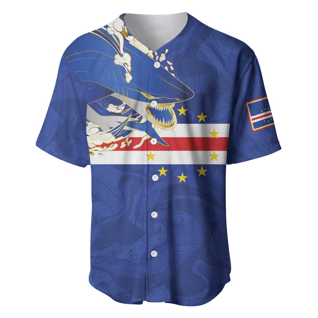 Custom Cape Verde National Football Baseball Jersey Glory Blue Sharks - African Pride