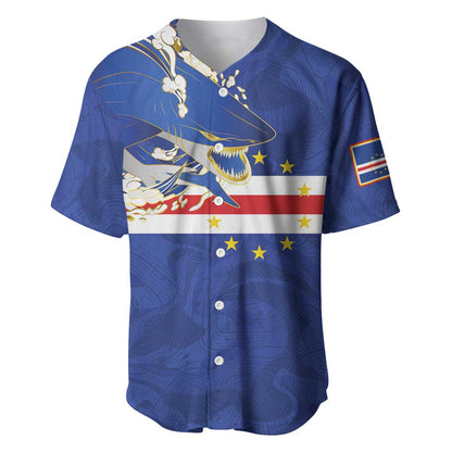 Custom Cape Verde National Football Baseball Jersey Glory Blue Sharks - African Pride