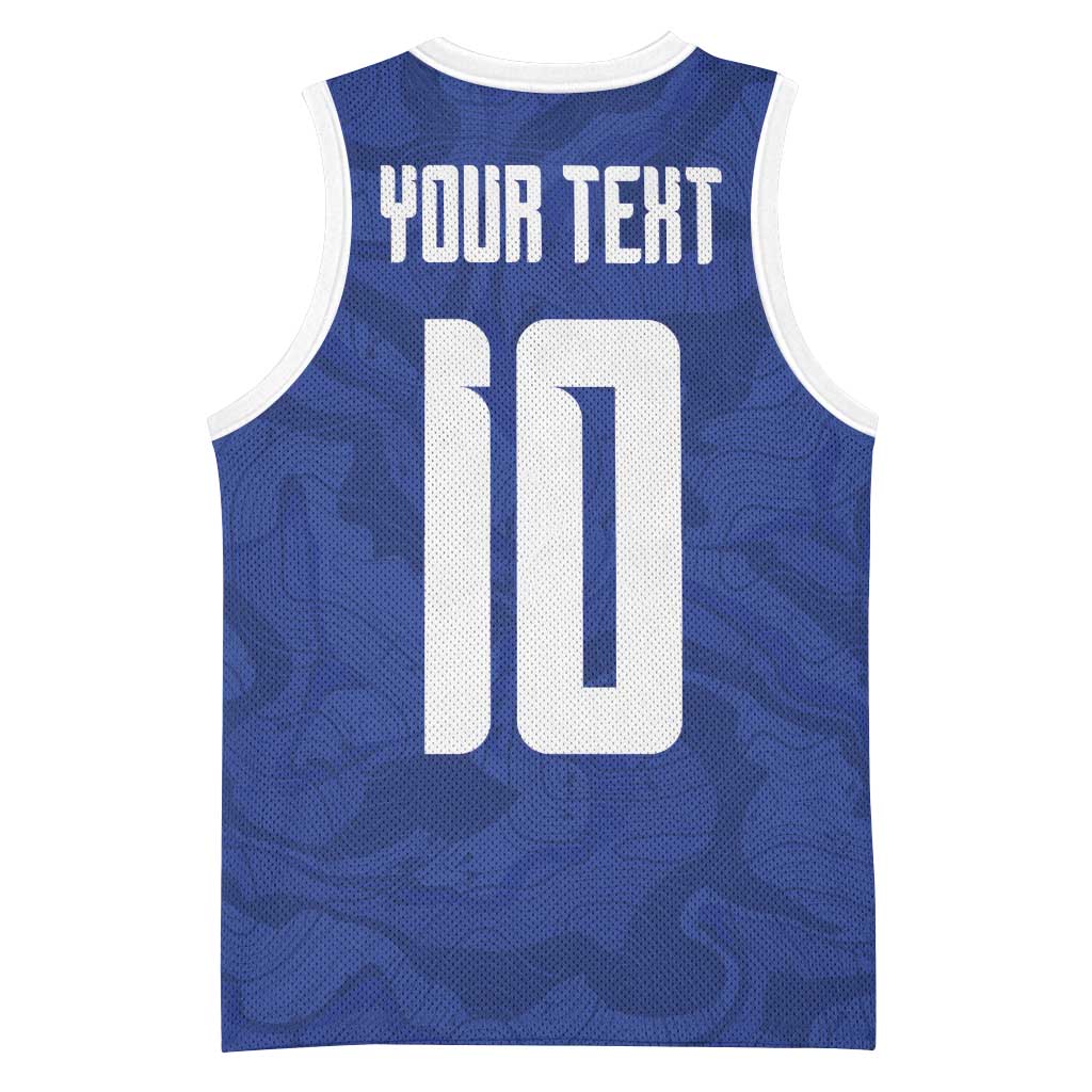 Custom Cape Verde National Football Basketball Jersey Glory Blue Sharks - African Pride