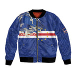 Custom Cape Verde National Football Bomber Jacket Glory Blue Sharks - African Pride