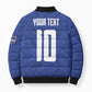 Custom Cape Verde National Football Bomber Puffer Jacket Glory Blue Sharks - African Pride