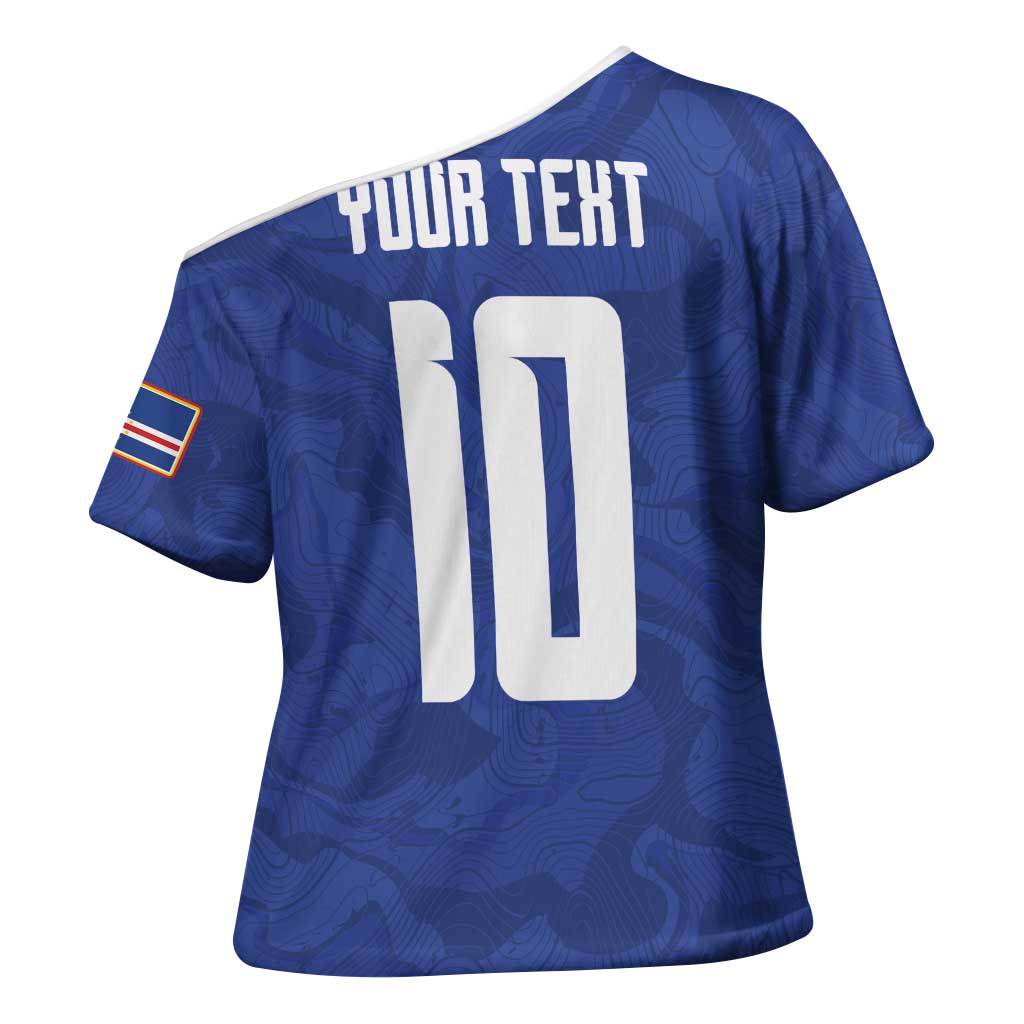 Custom Cape Verde National Football Cross Shoulder Shirt Glory Blue Sharks - African Pride