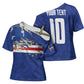 Custom Cape Verde National Football Cross Shoulder Shirt Glory Blue Sharks - African Pride